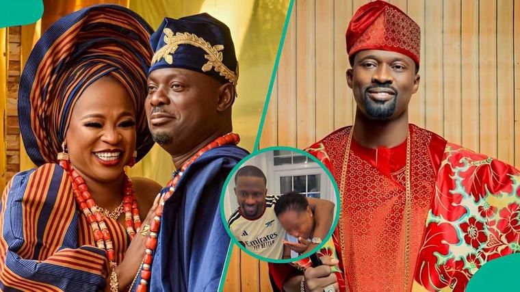 Kunle Afod's wife Desola's London encounter with Fuji star Maliaka in new video elicits reactions