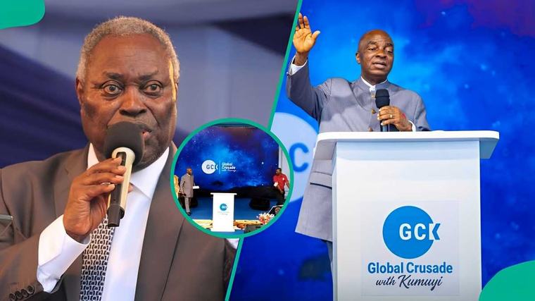 Video: Kumuyi's swift reaction to move to guide Oyedepo from his reserved pulpit at Ota crusade trends