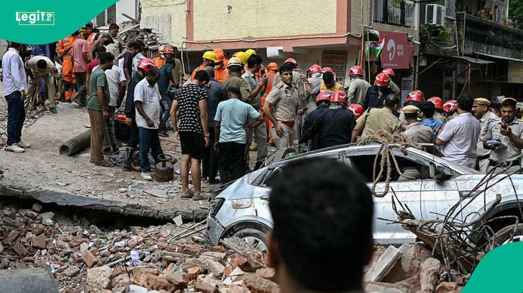 Delhi building collapse: Dozens of students feared trapped in Indian hostel