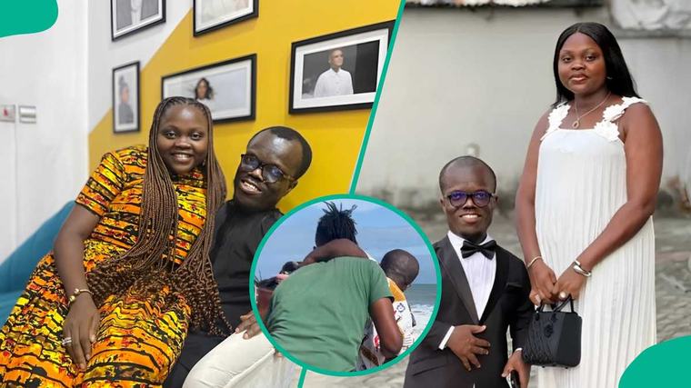 Nkubi enjoys horse ride with wife at beach, fans focus on how he was lifted